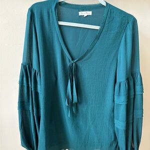 Teal Long Sleeve Blouse